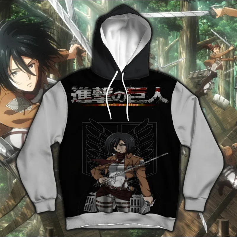 Новинка 2025 года «Атака Титанов» Микаса, толстовка с принтом персонажей аниме, черный, серый, стильная повседневная одежда для фанатов, уникальный дизайн, незаменимый дизайн 
Новинка 2025 года «Атака Титанов» Микаса, толстовка с принтом персонажей аниме, черный, серый, стильная повседневная одежда для фанатов, уникальный дизайн, незаменимый дизайн