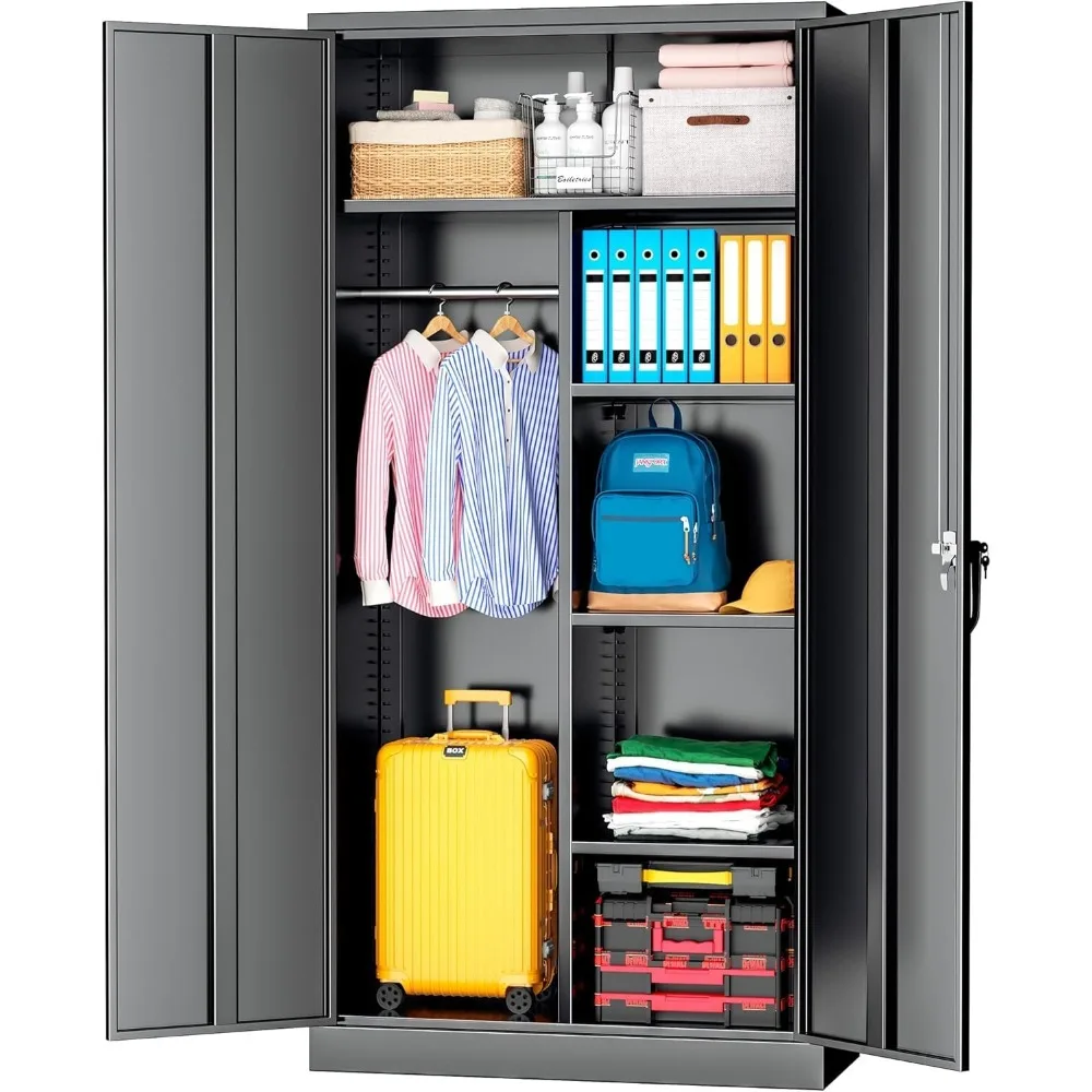 Metal Armoire Wardrobe Closet for Hanging Clothes with Lockable Doors, Steel Tall Wardrobe Storage Locker Clothes Organizer for
Metal Armoire Wardrobe Closet for Hanging Clothes with Lockable Doors, Steel Tall Wardrobe Storage Locker Clothes Organizer for