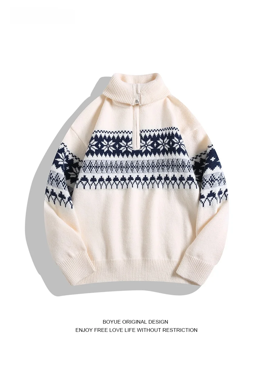 Boyue Fair Isle High Ne Knitted Sweater Couple Casual Retro Base Layer Men Women Sweater Zipper Hooded Warm Winter Long Sve
Boyue Fair Isle High Ne Knitted Sweater Couple Casual Retro Base Layer Men Women Sweater Zipper Hooded Warm Winter Long Sve