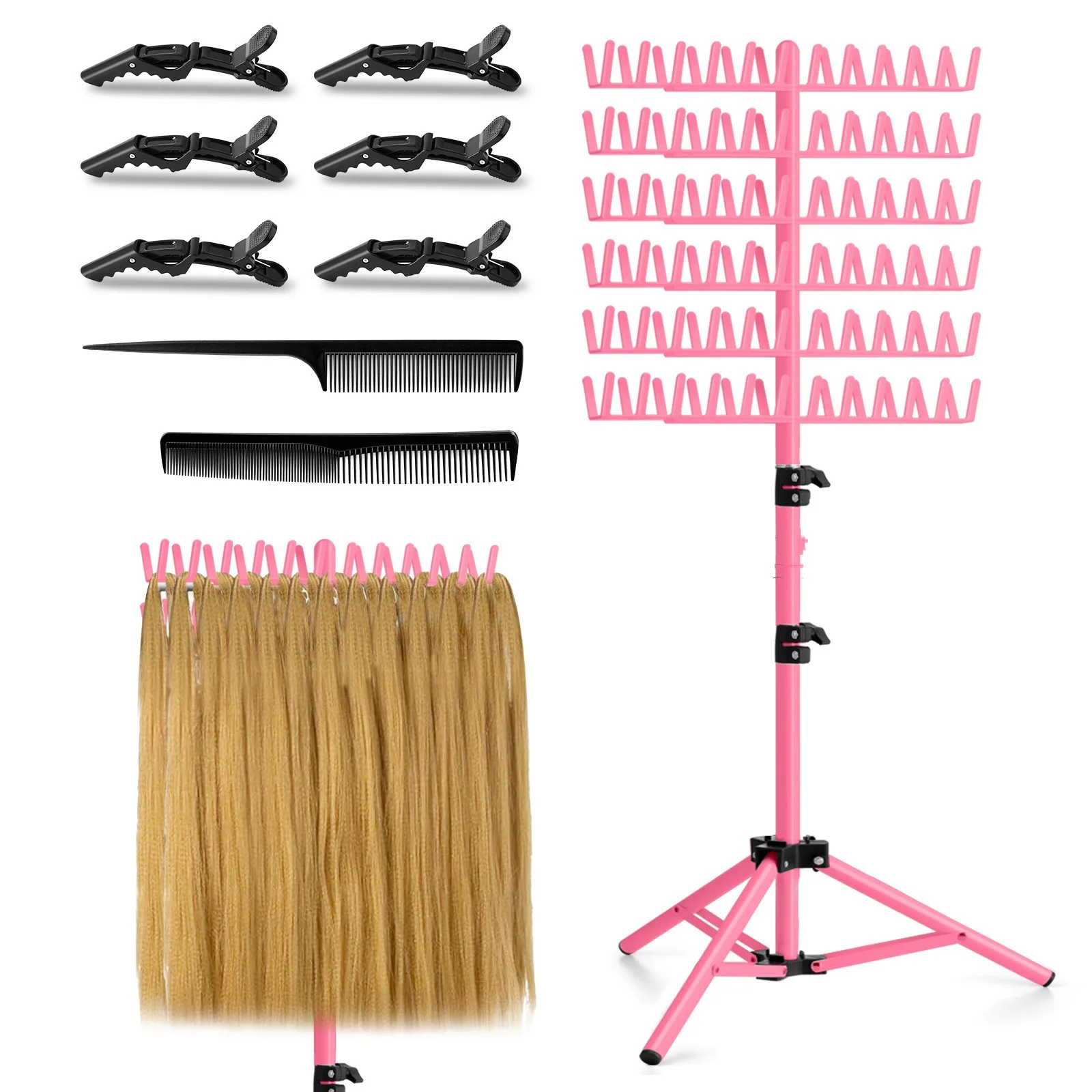 Adjustable Hair Extension Holder Display Rack Salon Furniture Double Sided Stylist Tools Braid Braiding Hair Rack Stand Flooring
Adjustable Hair Extension Holder Display Rack Salon Furniture Double Sided Stylist Tools Braid Braiding Hair Rack Stand Flooring