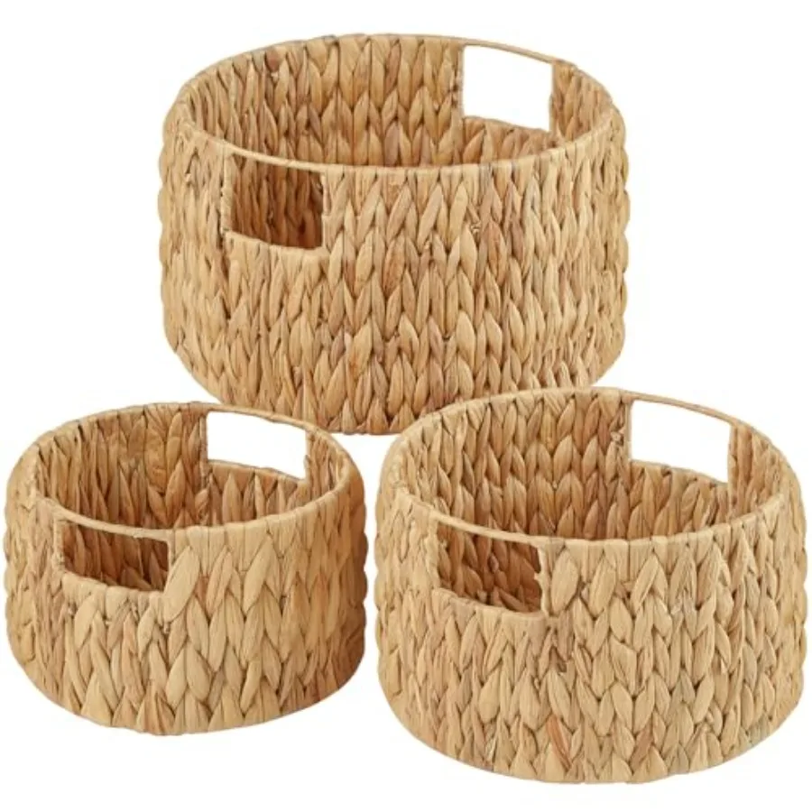 Wicker Storage Basket, Hand-Woven Large Round Woven Basket With Handles, Wicker Baskets for Organizing/Storage, 3-Pack
Wicker Storage Basket, Hand-Woven Large Round Woven Basket With Handles, Wicker Baskets for Organizing/Storage, 3-Pack