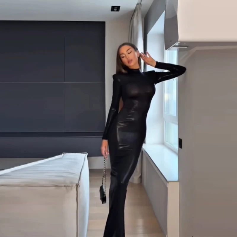 Женское глянцевое платье-макси из искусственной кожи с подплечниками, с вырезами, длинное кожаное платье-роба для вечеринок, новинка 2026 года, вечернее платье для женщин
Женское глянцевое платье-макси из искусственной кожи с подплечниками, с вырезами, длинное кожаное платье-роба для вечеринок, новинка 2026 года, вечернее платье для женщин