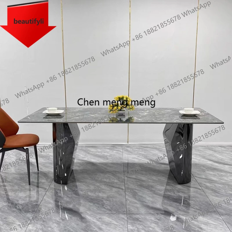 Обеденный стол из мраморной плиты: Простой, современный, для небольшой квартиры, прямоугольный, минималистичный, из суперкристаллического камня
Обеденный стол из мраморной плиты: Простой, современный, для небольшой квартиры, прямоугольный, минималистичный, из суперкристаллического камня