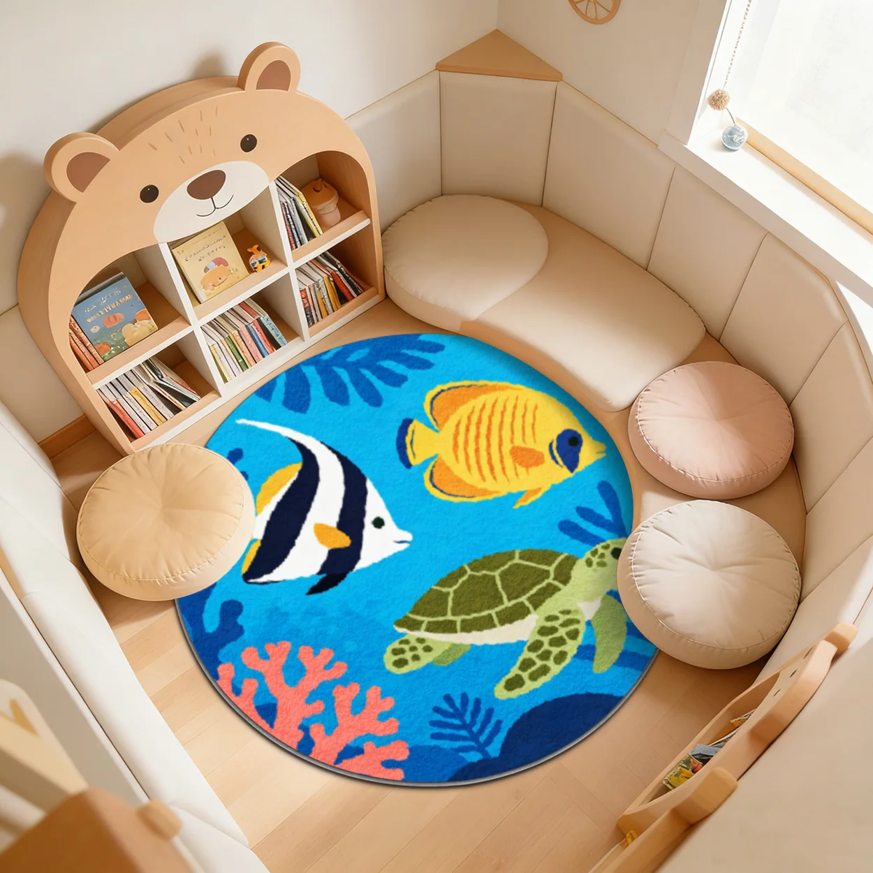 Waterproof Round Kids Ocean Rug Sea Life Playmat Nursery Decor Tropical Shark Fish Mat for Children Playroom Area
Waterproof Round Kids Ocean Rug Sea Life Playmat Nursery Decor Tropical Shark Fish Mat for Children Playroom Area