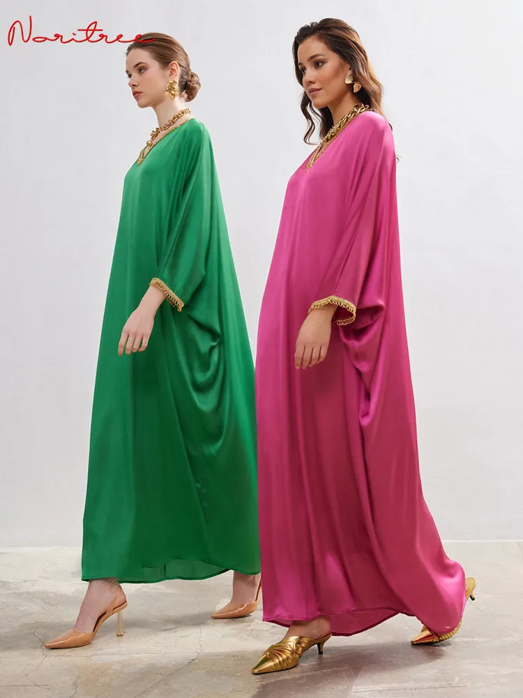 Fashion Free size Loose Dress Dubai Kaftan Silky Muslim Abayas Women Casual Robe Femme Caftan Islam Clothes wy1497
Fashion Free size Loose Dress Dubai Kaftan Silky Muslim Abayas Women Casual Robe Femme Caftan Islam Clothes wy1497