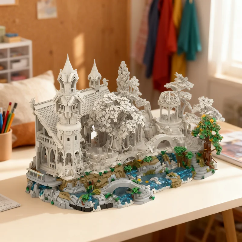 8119pcs MOC Rivendell Display Base Hobbit Lord Rings Model Building Blocks Architecture Christmas Gifts Toy Idea Education DIY
8119pcs MOC Rivendell Display Base Hobbit Lord Rings Model Building Blocks Architecture Christmas Gifts Toy Idea Education DIY