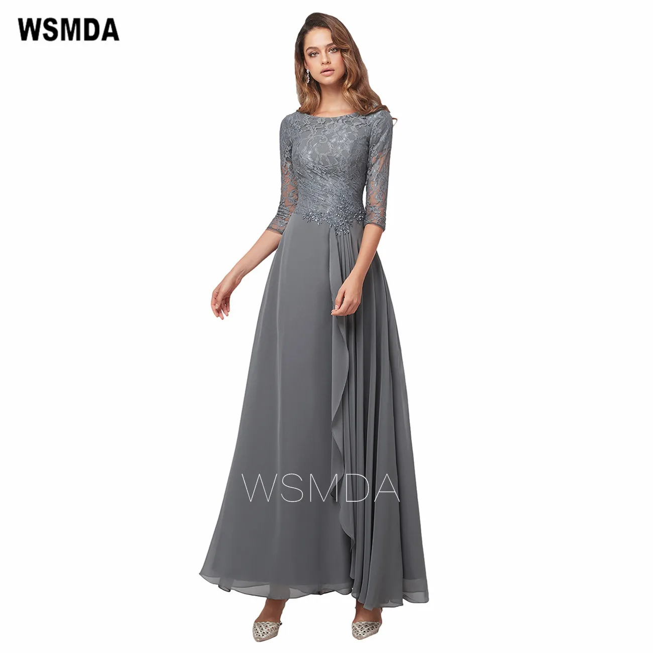 Lace Chiffon Long Wedding Party Dress Appliques Beads Half Sleeves Pleat Mother of The Bridal Dress Evening Dresses Custom Made
Lace Chiffon Long Wedding Party Dress Appliques Beads Half Sleeves Pleat Mother of The Bridal Dress Evening Dresses Custom Made