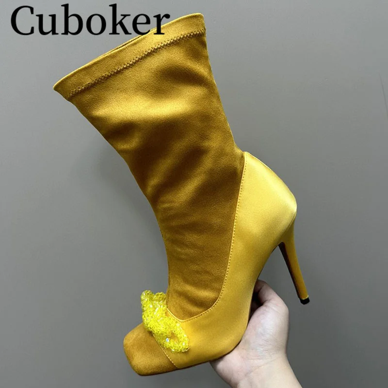 Designer Women Crystal Chain Elastic Band High Heel Square toe Boots Female Sock Boot Modern Boots 2023 Autumn Boots Women mujer
Designer Women Crystal Chain Elastic Band High Heel Square toe Boots Female Sock Boot Modern Boots 2023 Autumn Boots Women mujer