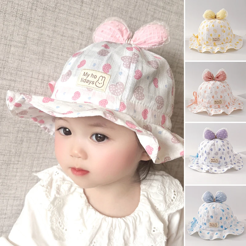 Cute Bow Heart Print Baby Bucket Hat Spring Summer Cotton Fisherman Cap Adjustable Drawstring Kids Girls Ruffled Sun Hats
Cute Bow Heart Print Baby Bucket Hat Spring Summer Cotton Fisherman Cap Adjustable Drawstring Kids Girls Ruffled Sun Hats