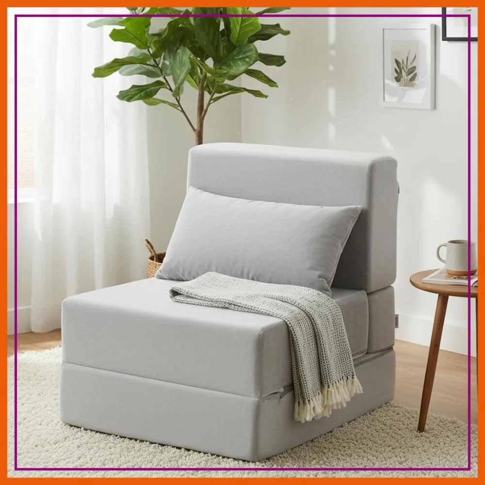 Folding Sofa Bed Convertible Sleeper Chair with Pillow Floor Lounger for Living Room Dorm Gray
Folding Sofa Bed Convertible Sleeper Chair with Pillow Floor Lounger for Living Room Dorm Gray