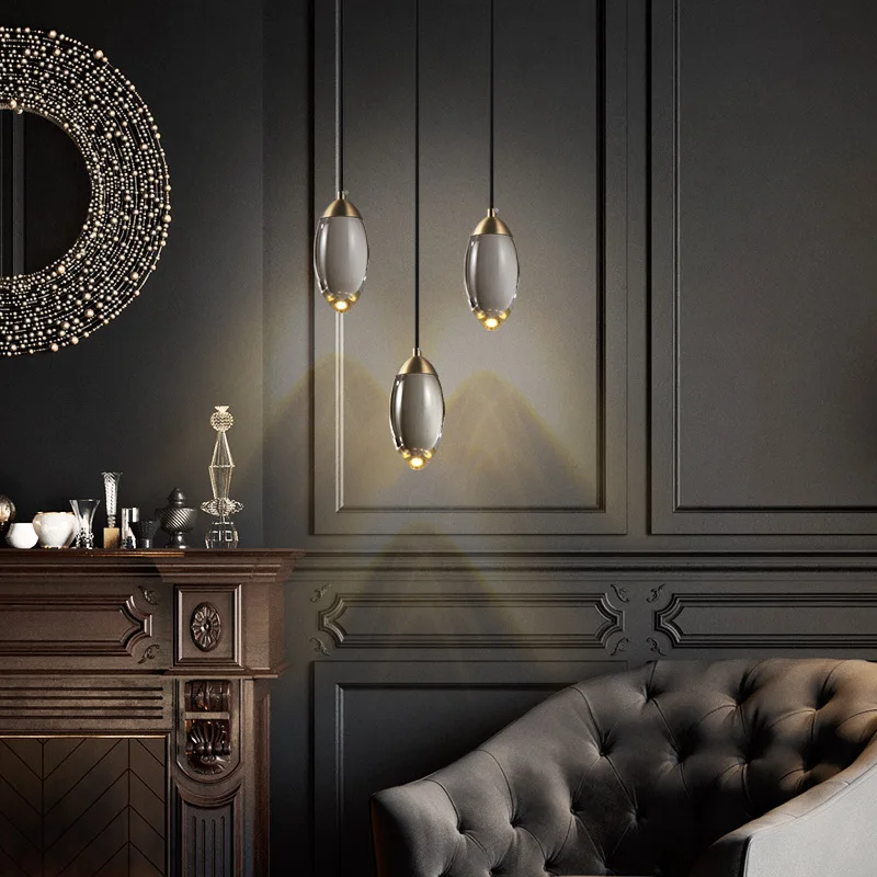 Modern Crystal ball LED Pendant lights Nordic Copper lighting bedroom bedside single head lights bar corridor small Hanging lamp
Modern Crystal ball LED Pendant lights Nordic Copper lighting bedroom bedside single head lights bar corridor small Hanging lamp