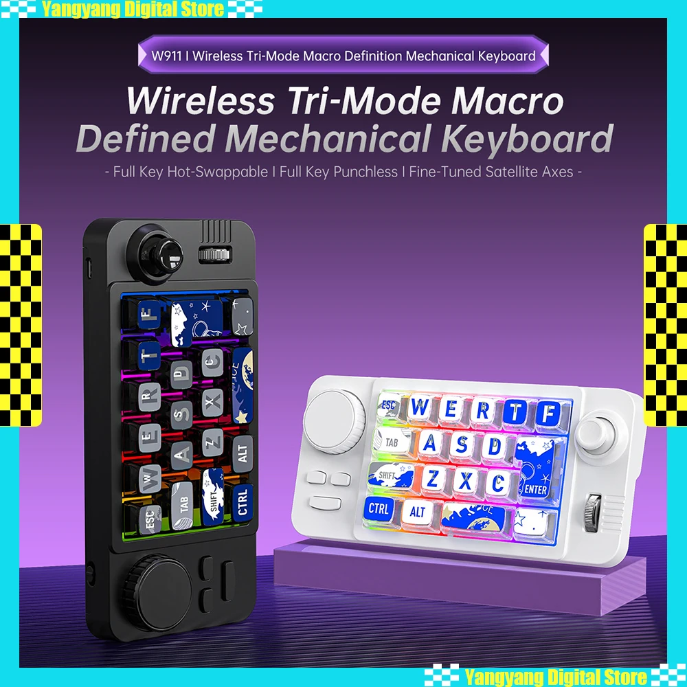 MKESPN W911 Mechanical Keyboard Tri Mode 22Keys with Game Joystick Full Hot Swappable Porgrammable with Volume Scroll PC Gifts
MKESPN W911 Mechanical Keyboard Tri Mode 22Keys with Game Joystick Full Hot Swappable Porgrammable with Volume Scroll PC Gifts