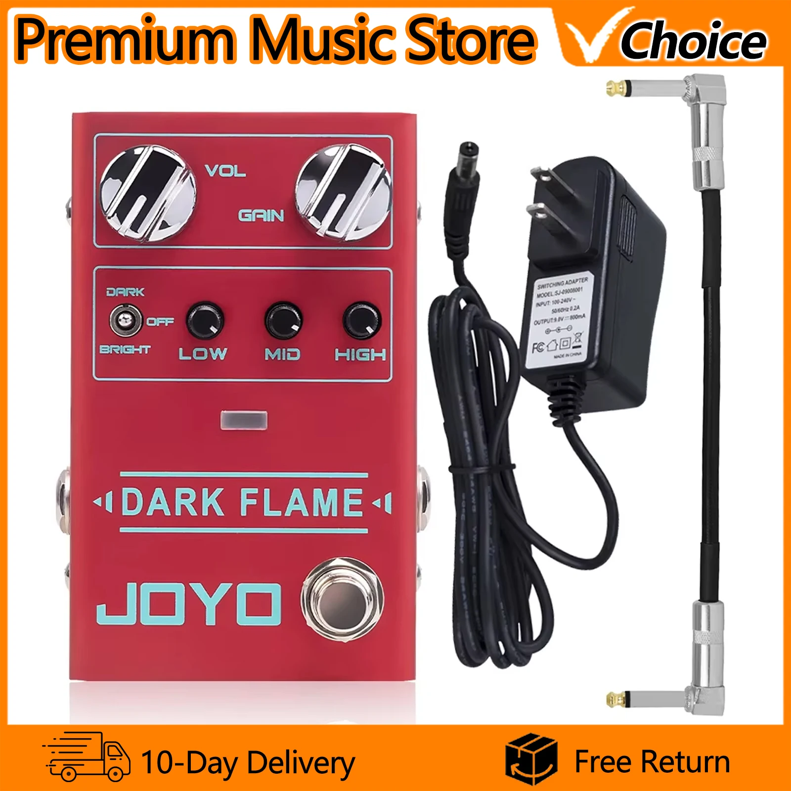 JOYO Guitar Effect Pedal R-17 Dark Flame High Gain Distortion Effect 3 Band EQ Metal Sound Distortion Pedal Guitar Accessories
JOYO Guitar Effect Pedal R-17 Dark Flame High Gain Distortion Effect 3 Band EQ Metal Sound Distortion Pedal Guitar Accessories