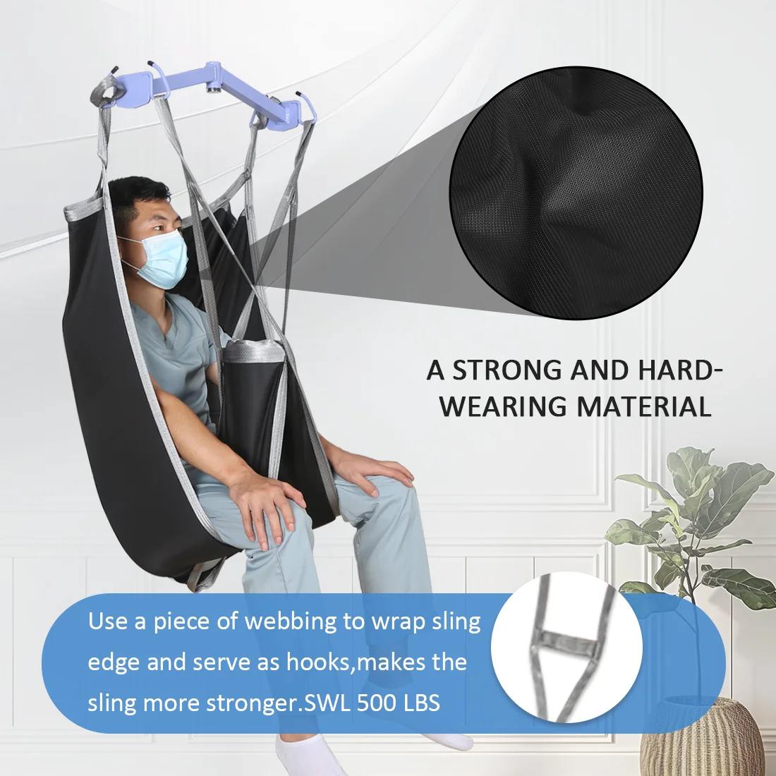 EZ Assistive Durable Patient Divided Leg Sling Transfer Lift Sling with Handles Hoist Low Back for Disabled Elderly SWL 500lbs
EZ Assistive Durable Patient Divided Leg Sling Transfer Lift Sling with Handles Hoist Low Back for Disabled Elderly SWL 500lbs