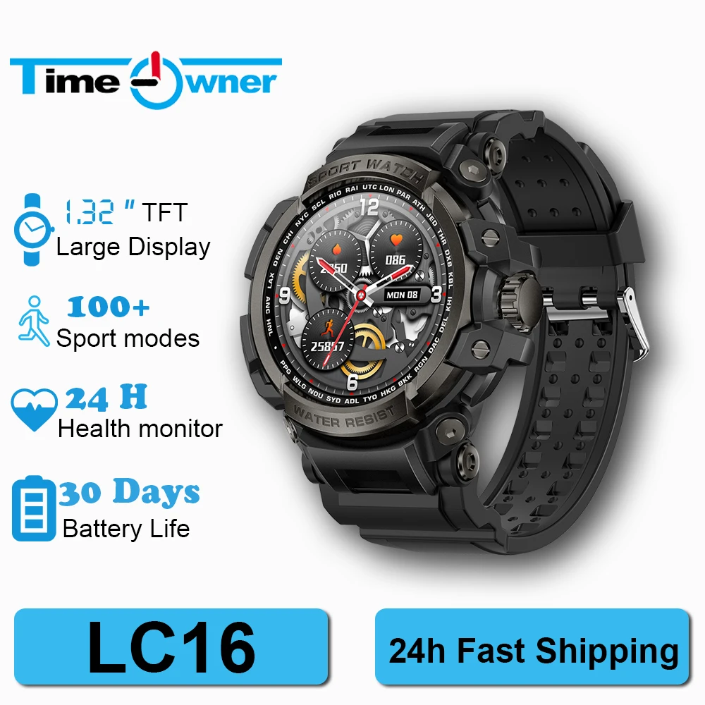 Time Owner Smart Watch Professional Outdoor Sports Men Watch Waterproof Heart Rate Monitor Fitness Tracker LC16 Smartwatch
Time Owner Smart Watch Professional Outdoor Sports Men Watch Waterproof Heart Rate Monitor Fitness Tracker LC16 Smartwatch