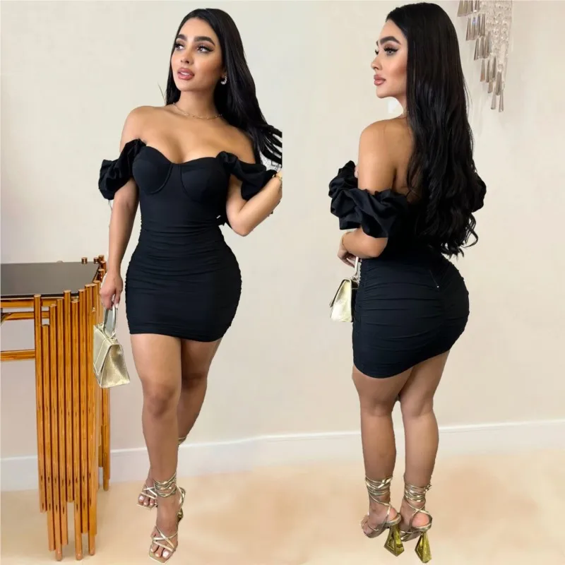 Beach Dress Summer Women 2024 Bath Exits Slim Sexy Solid Color One Line Shoulder Lace Puffy Long Sleeve Pleated Polyester For
Beach Dress Summer Women 2024 Bath Exits Slim Sexy Solid Color One Line Shoulder Lace Puffy Long Sleeve Pleated Polyester For