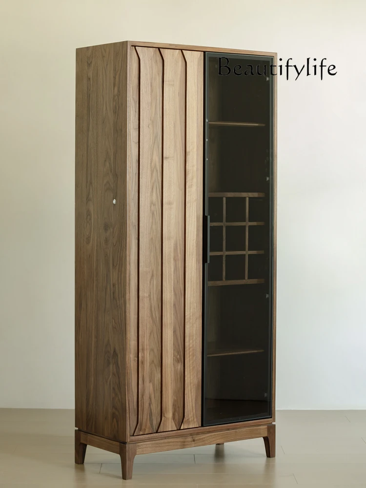 North American Black Walnut Wood Wine Cabinet Small Apartment Living Room Display Cabinet Simple Glass Door Storage Cabinet
North American Black Walnut Wood Wine Cabinet Small Apartment Living Room Display Cabinet Simple Glass Door Storage Cabinet