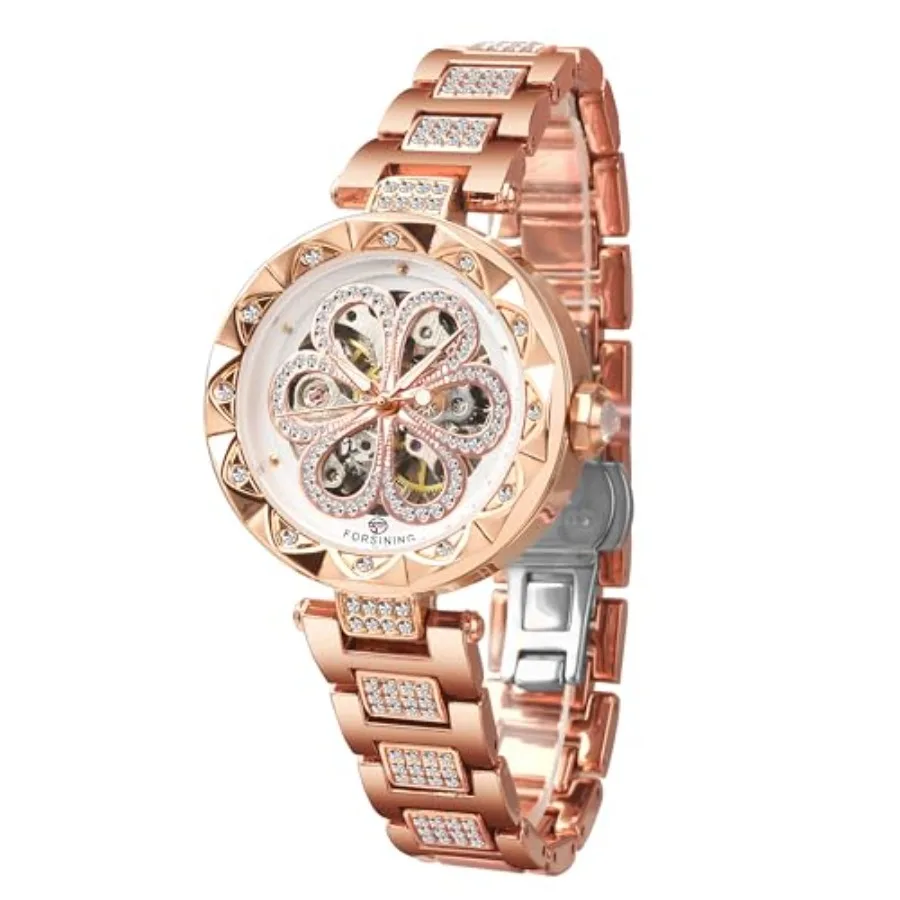 Women Automatic Mechanical Watches Skeleton Steampunk Watch with Diamond and Carving Flower Craft Cold Watch for Women Minimali
Women Automatic Mechanical Watches Skeleton Steampunk Watch with Diamond and Carving Flower Craft Cold Watch for Women Minimali