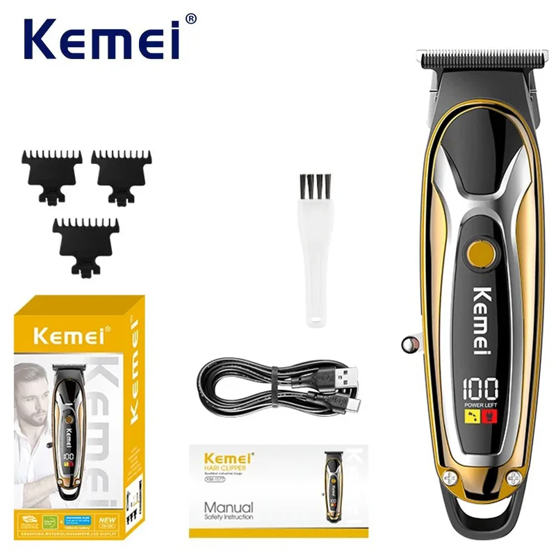 Kemei 1598 0.1mm Hair Beard Trimmer Professional T Blade Barber Cordless Men Hair Clipper Powerful Finish Hair Cutting Machine
Kemei 1598 0.1mm Hair Beard Trimmer Professional T Blade Barber Cordless Men Hair Clipper Powerful Finish Hair Cutting Machine