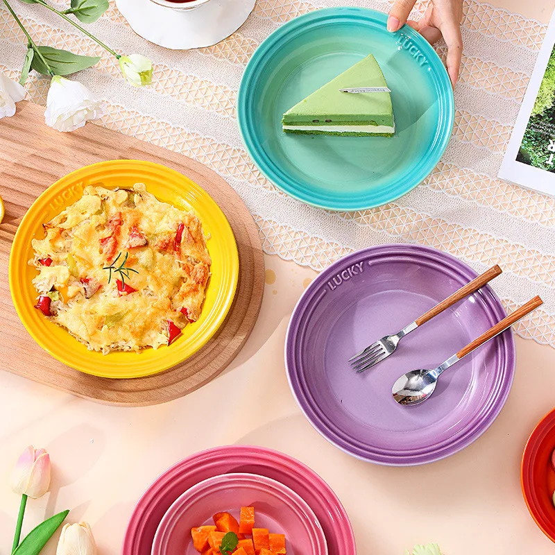4pcs Ceramic Tableware Soup Bowls French Oat Bowl Rainbow Color Noodles Bowl Round Household Dinner Plate Dessert Snack Plate
4pcs Ceramic Tableware Soup Bowls French Oat Bowl Rainbow Color Noodles Bowl Round Household Dinner Plate Dessert Snack Plate