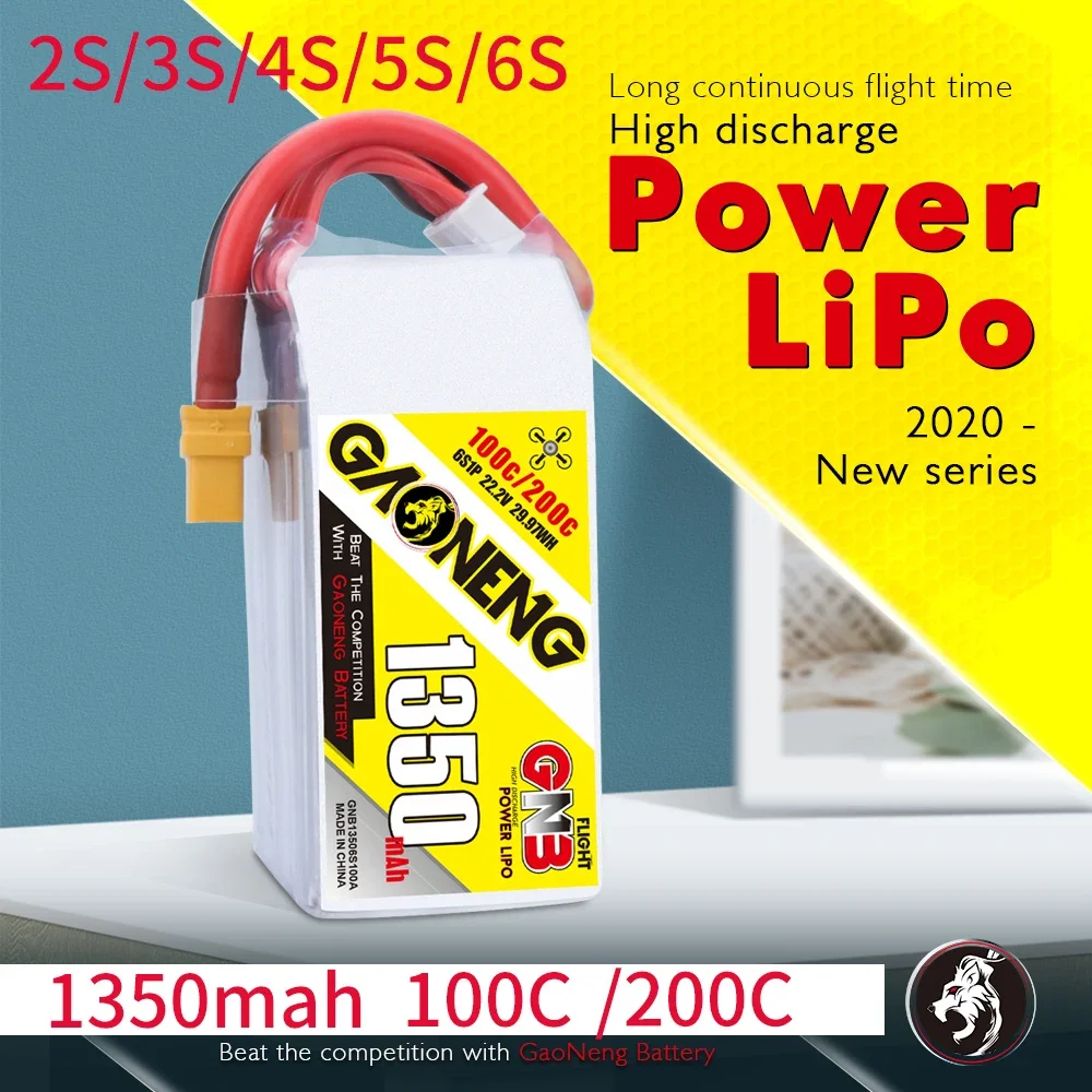 Gaoneng GNB 1350mAh 100C 2P 2S 3S 4S 6S 4-осевая батарея FPV 7,4 V-22,2 V 5S малая большая емкость
Gaoneng GNB 1350mAh 100C 2P 2S 3S 4S 6S 4-осевая батарея FPV 7,4 V-22,2 V 5S малая большая емкость