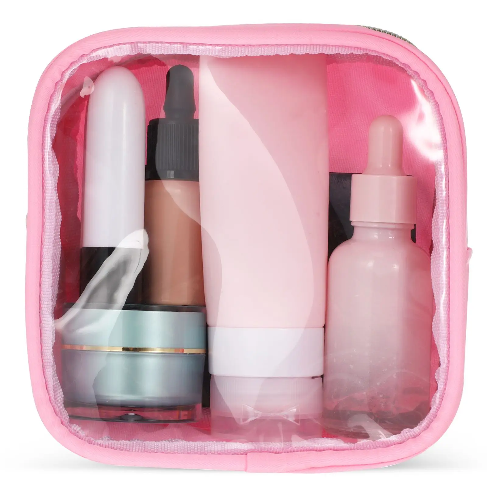 Mini Makeup Bag Clear Front Pink Small Toiletry Skincare Travel Pouch Folding Women Bags Organizer For Electronics
Mini Makeup Bag Clear Front Pink Small Toiletry Skincare Travel Pouch Folding Women Bags Organizer For Electronics