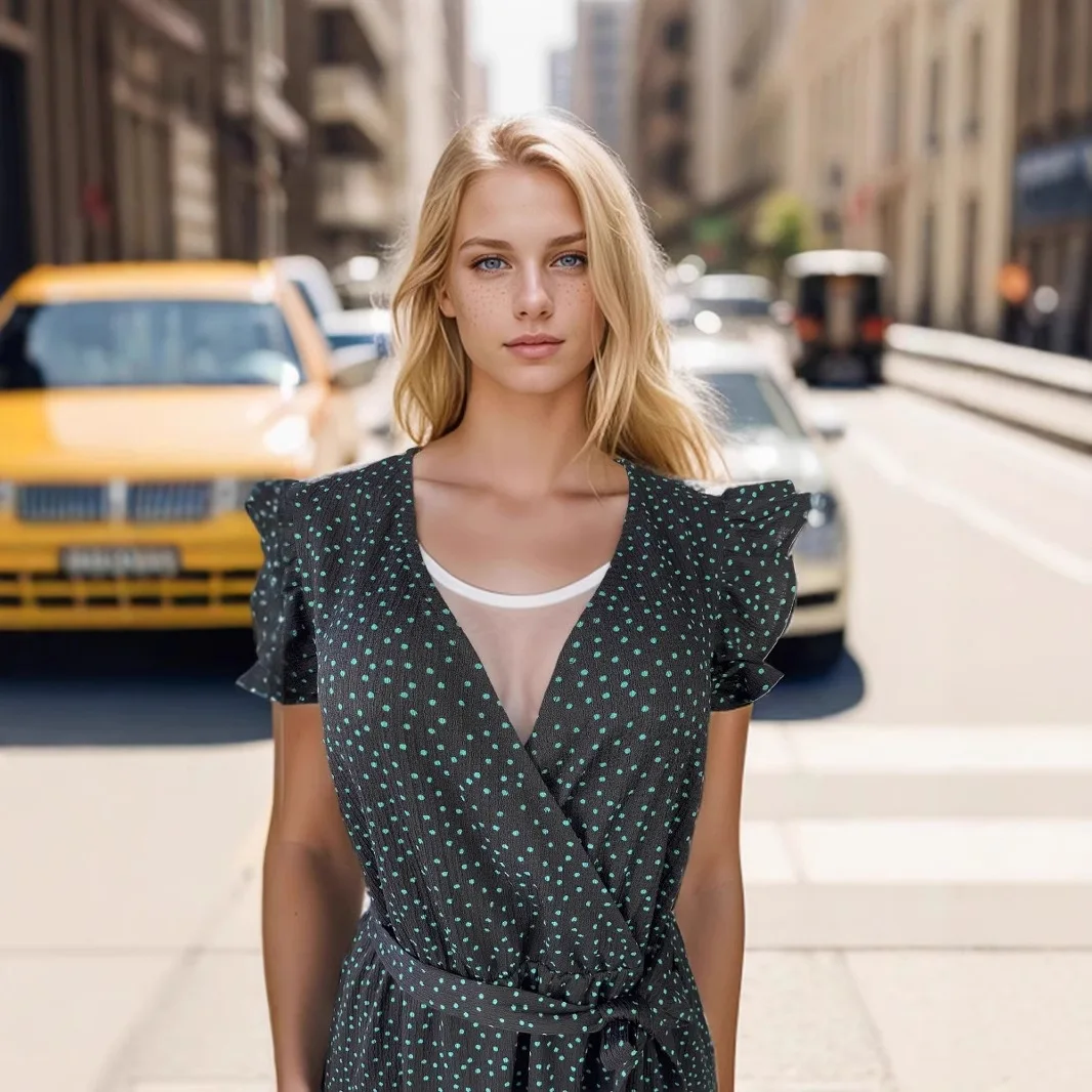 Chic Polka Dot Mini Dress - French Style Above-Knee Summer Dress for Women, Resort Beach to Brunch
Chic Polka Dot Mini Dress - French Style Above-Knee Summer Dress for Women, Resort Beach to Brunch