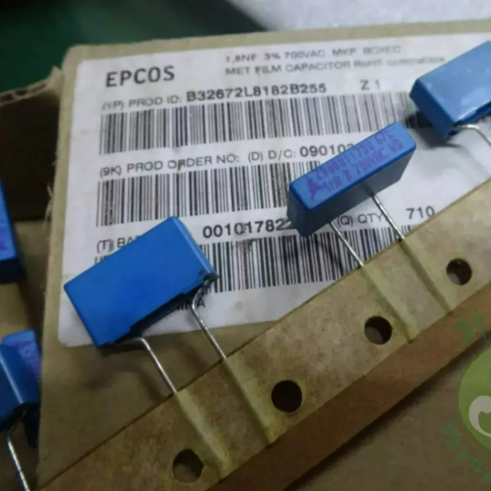 10pcs/lot EPCOS 0.0018uf 700VAC 1.8nF 1800pF 1N8 182 Brand New 8mm Film Capacitor B32672L8182B
10pcs/lot EPCOS 0.0018uf 700VAC 1.8nF 1800pF 1N8 182 Brand New 8mm Film Capacitor B32672L8182B