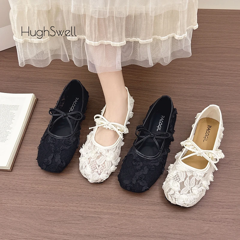 Luxury White Black Lace Flower Bowknot Ballet Flats Woman Elegant Round Toe Brand Design Floral Crochet Net Mesh Mary Jane Shoes
Luxury White Black Lace Flower Bowknot Ballet Flats Woman Elegant Round Toe Brand Design Floral Crochet Net Mesh Mary Jane Shoes