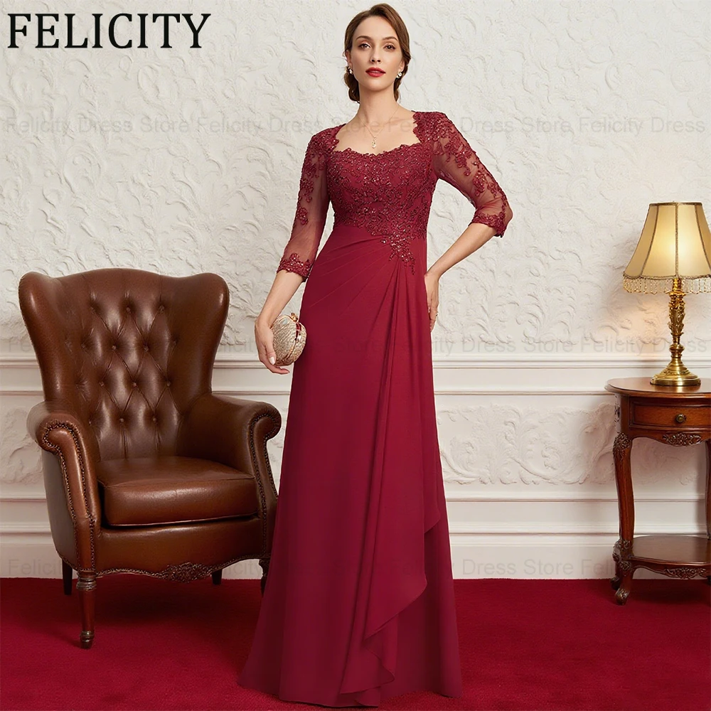 FELICITY Элегантное платье для матери невесты по индивидуальному заказу, красное трапециевидное платье с аппликацией для свадебных гостей, плиссированные длинные вечерние платья
FELICITY Элегантное платье для матери невесты по индивидуальному заказу, красное трапециевидное платье с аппликацией для свадебных гостей, плиссированные длинные вечерние платья