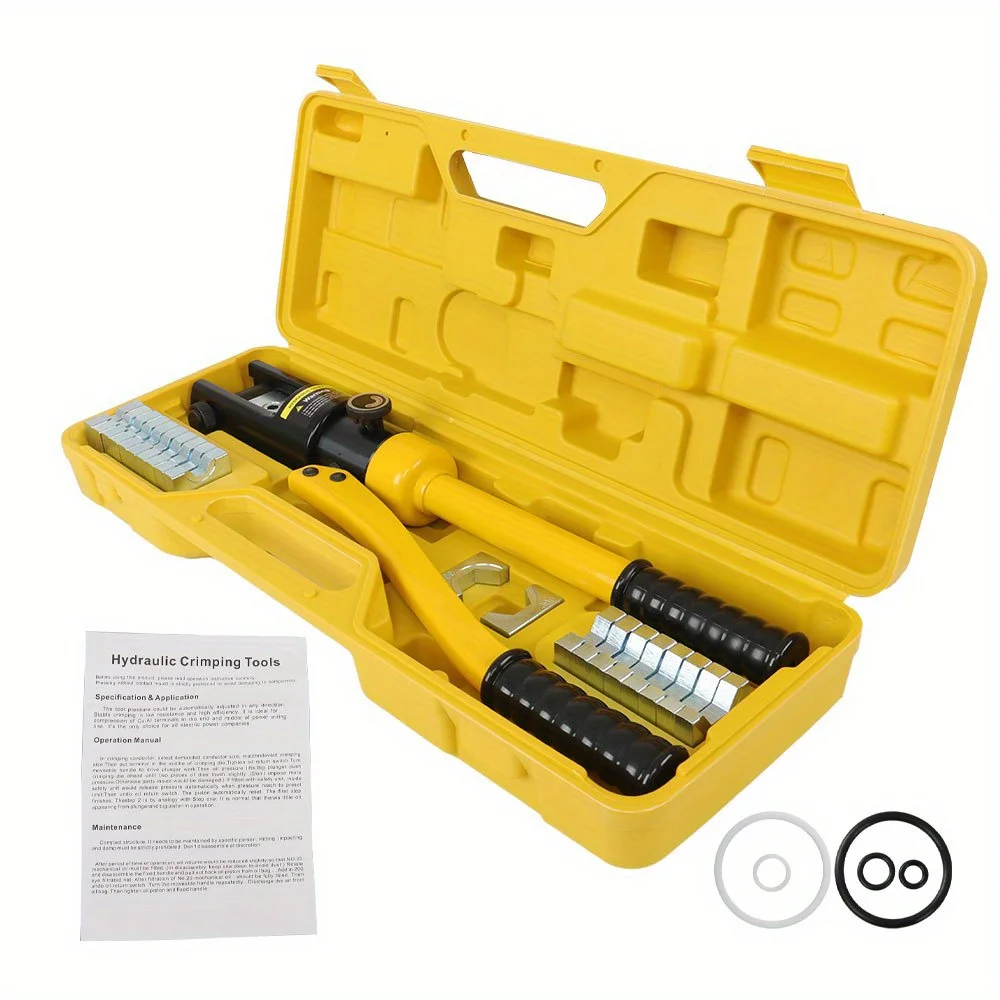 YQK-300 16 Ton Hand Operated Hydraulic Crimper Crimping Tool, Battery Lug Terminal Cable Crimping Tool Stainless Steel Cable Crimper Tool with 11 Pair Dies Set 16mm to 300mm
YQK-300 16 Ton Hand Operated Hydraulic Crimper Crimping Tool, Battery Lug Terminal Cable Crimping Tool Stainless Steel Cable Crimper Tool with 11 Pair Dies Set 16mm to 300mm