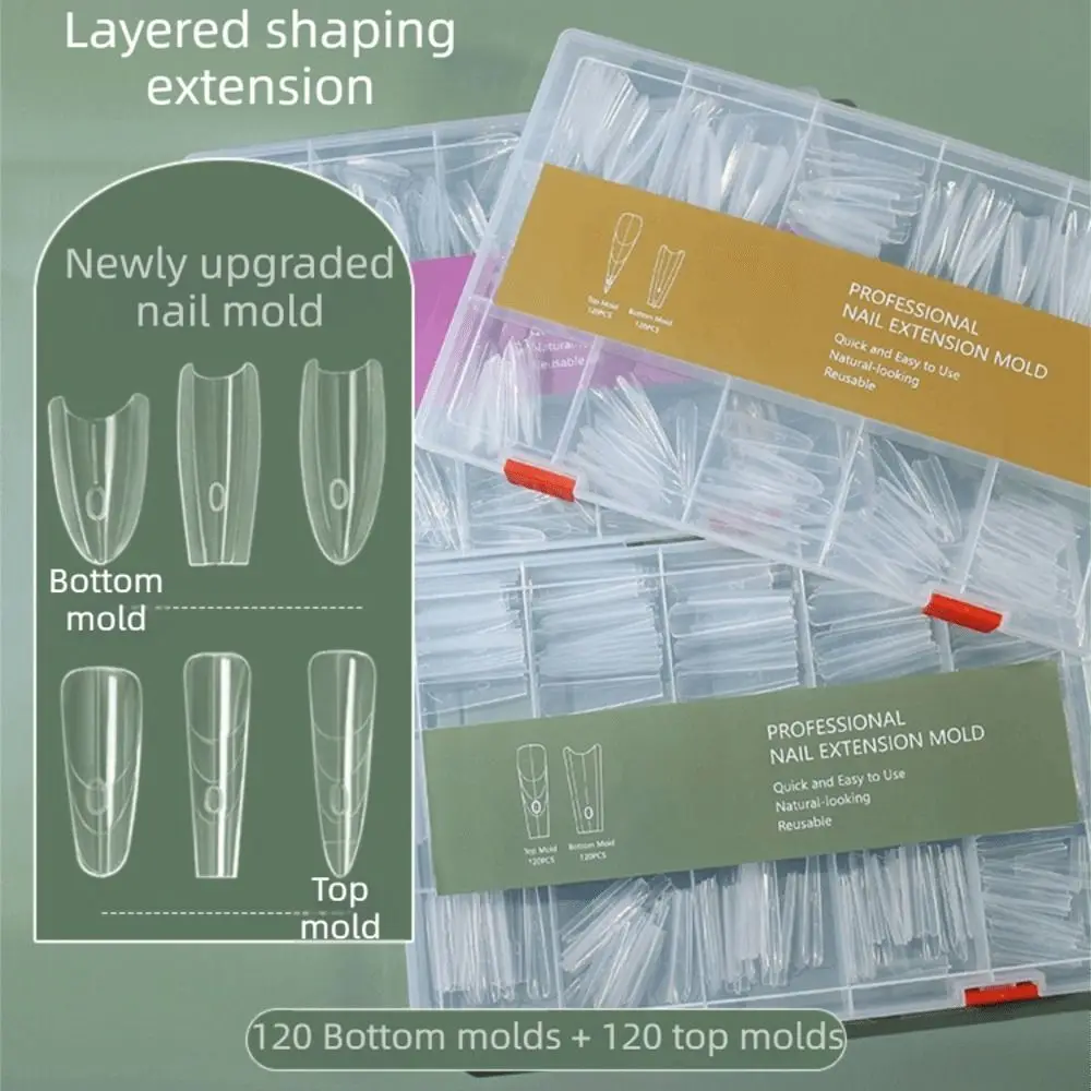 240pcs Clear Nail Sandwich Dual Forms Nail Art 15 Shapes Quick Building Gel Mold Quick Nail Repairs Extension Gel Builder
240pcs Clear Nail Sandwich Dual Forms Nail Art 15 Shapes Quick Building Gel Mold Quick Nail Repairs Extension Gel Builder