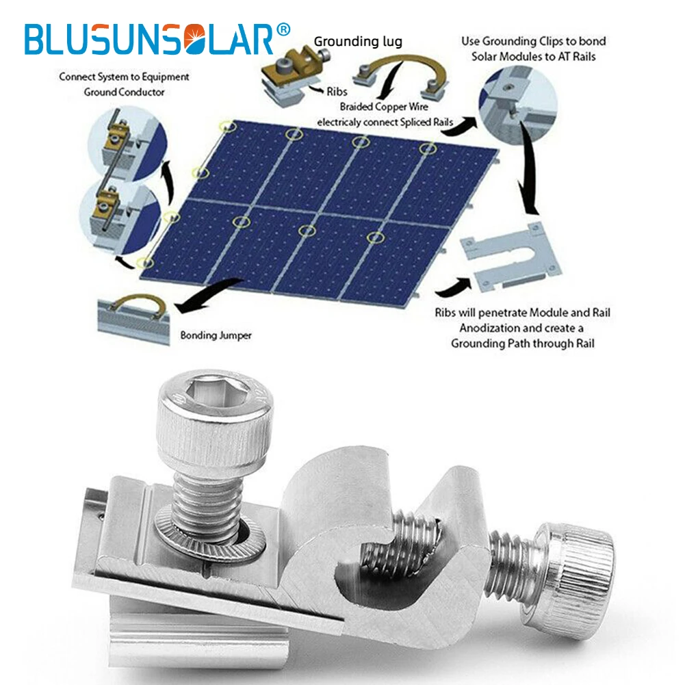 5Pcs/lot Solar Panel Mounting Bracket Clamps Photovoltaic Light Protection Grounding Buckle Ground Lugs Fasteners Solar System
5Pcs/lot Solar Panel Mounting Bracket Clamps Photovoltaic Light Protection Grounding Buckle Ground Lugs Fasteners Solar System