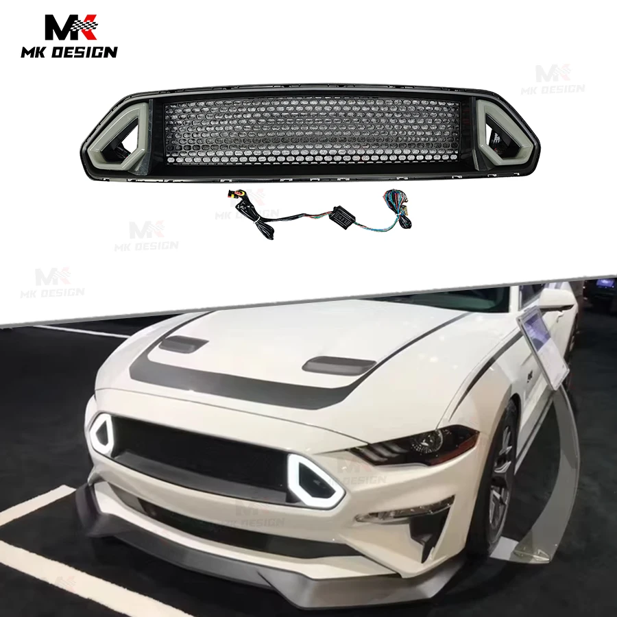 ABS Material Front Upper Grille W/ LED Light for Mustang 2018-2022 RTR Style Mesh Grill Replacement Body Kits Car Accessories
ABS Material Front Upper Grille W/ LED Light for Mustang 2018-2022 RTR Style Mesh Grill Replacement Body Kits Car Accessories
