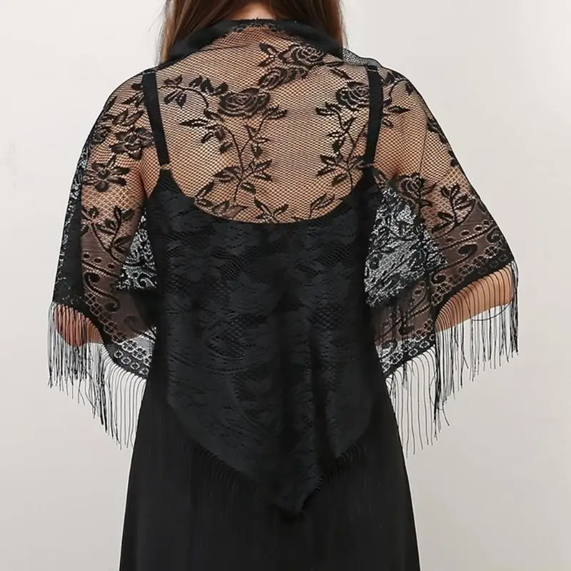 31BF Bridal Shawl Lace Tassels Shoulder Wrap Sunproof Cover Up for Outdoor Activity
31BF Bridal Shawl Lace Tassels Shoulder Wrap Sunproof Cover Up for Outdoor Activity