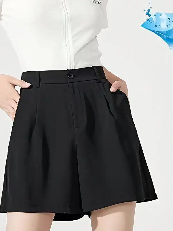 High Waist Thin Suit Pants New Stock from Company Black Summer Fashion Casual Style Polyester Fiber Loose Fit Women's Trousers
High Waist Thin Suit Pants New Stock from Company Black Summer Fashion Casual Style Polyester Fiber Loose Fit Women's Trousers