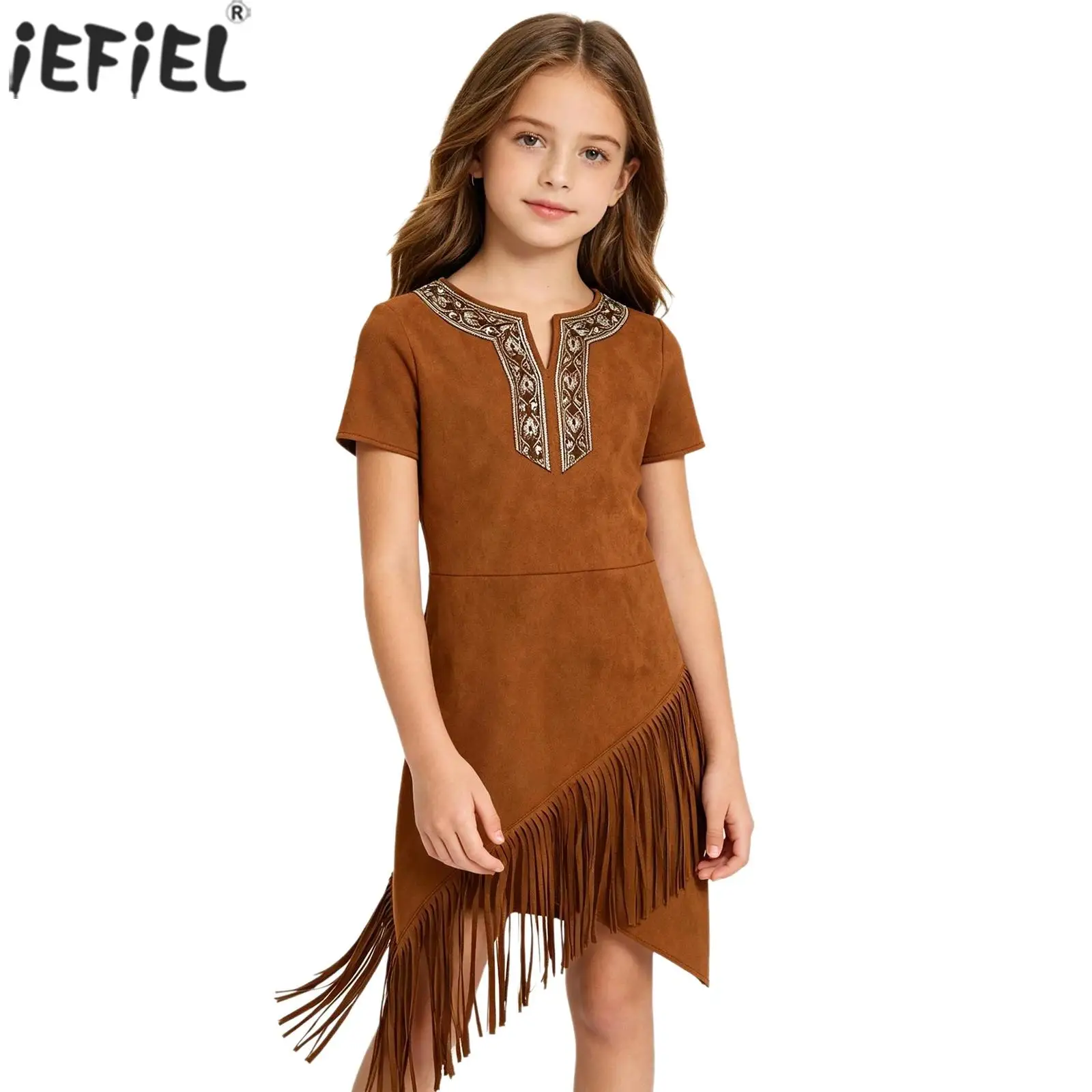 Kids Girls Indigenous American Indians Dress Native American Costume Short Sleeve Irregular Tassels Hem Dress Theme Party Outfit
Kids Girls Indigenous American Indians Dress Native American Costume Short Sleeve Irregular Tassels Hem Dress Theme Party Outfit