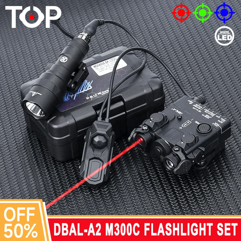 WADSN Tactical DBAL-A2 Aiming Laser Pointer Red Green Dot Sight M300C Airsoft Flashlight SET With Dual Function Pressure Switch
WADSN Tactical DBAL-A2 Aiming Laser Pointer Red Green Dot Sight M300C Airsoft Flashlight SET With Dual Function Pressure Switch