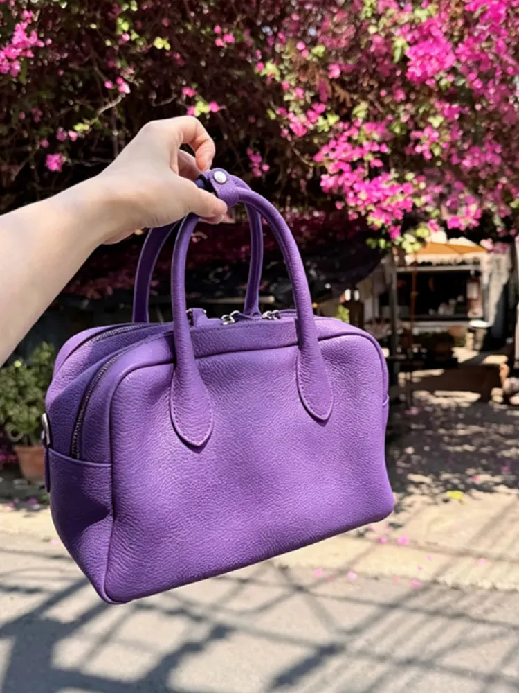 Purple Boston Bag Women's Work Bag Double Compartment Trendy Summer Handbag Soft PU Leather Commute Shoulder Handbag
Purple Boston Bag Women's Work Bag Double Compartment Trendy Summer Handbag Soft PU Leather Commute Shoulder Handbag