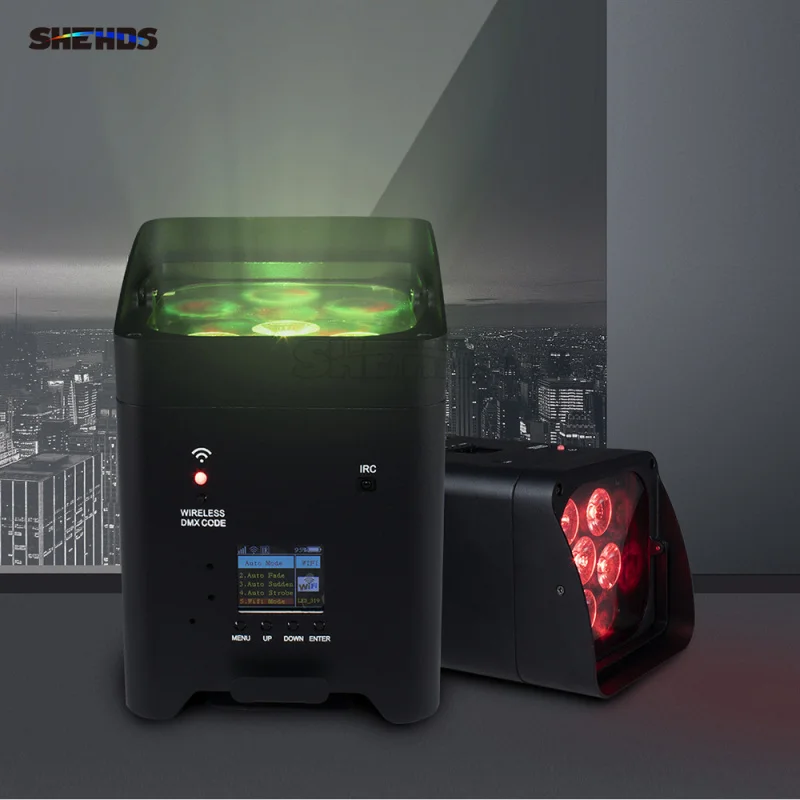 6pcs Rechargeable Wireless Remote Control WIFI 6-in-1 Par Light LED Outdoor Wedding Dyeing Projection Light DMX Stage Lighting
6pcs Rechargeable Wireless Remote Control WIFI 6-in-1 Par Light LED Outdoor Wedding Dyeing Projection Light DMX Stage Lighting