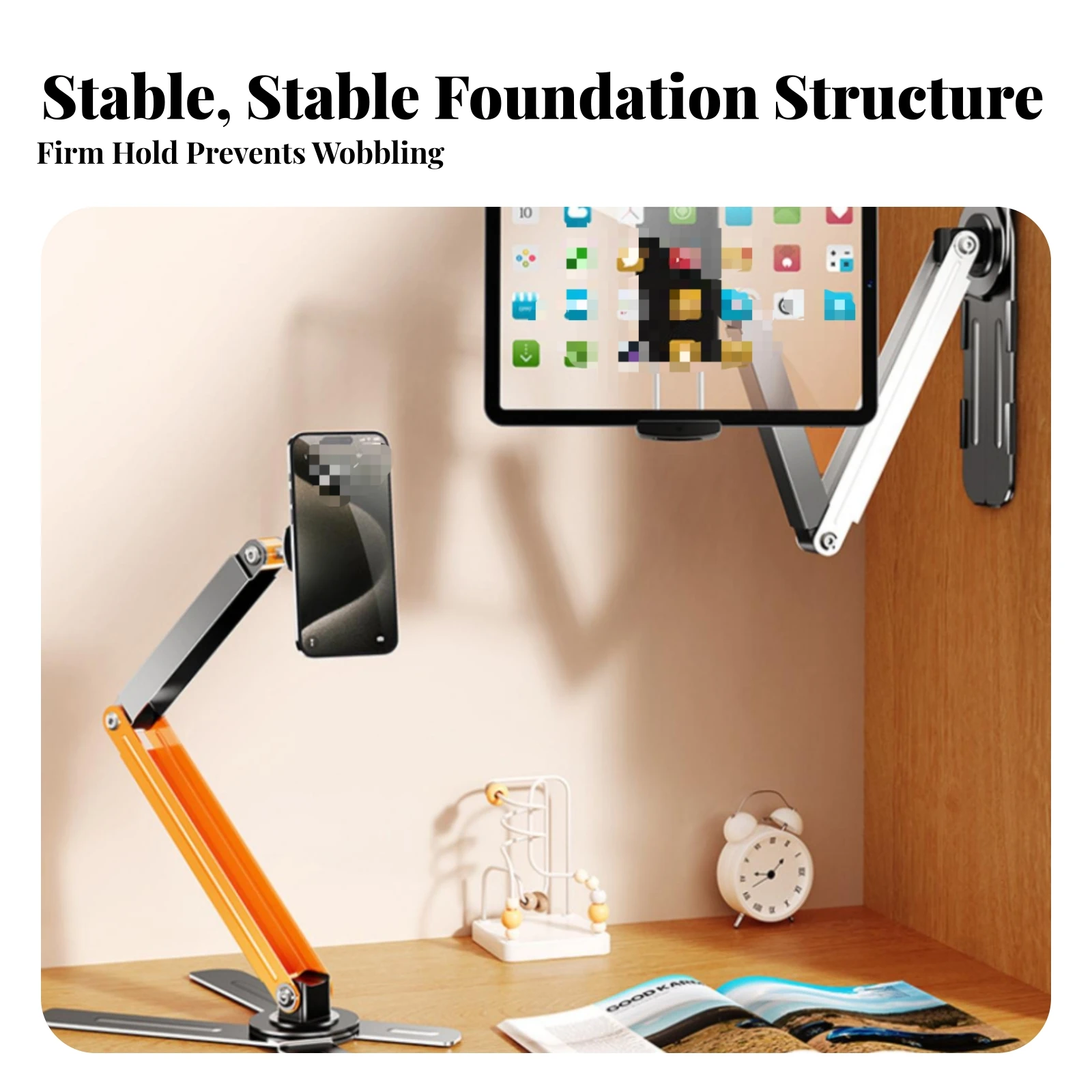 Two-in-oneUse Phone and Tablet Holder Mounting Hardware Included Adjustable Multi-Joint Holder
Two-in-oneUse Phone and Tablet Holder Mounting Hardware Included Adjustable Multi-Joint Holder