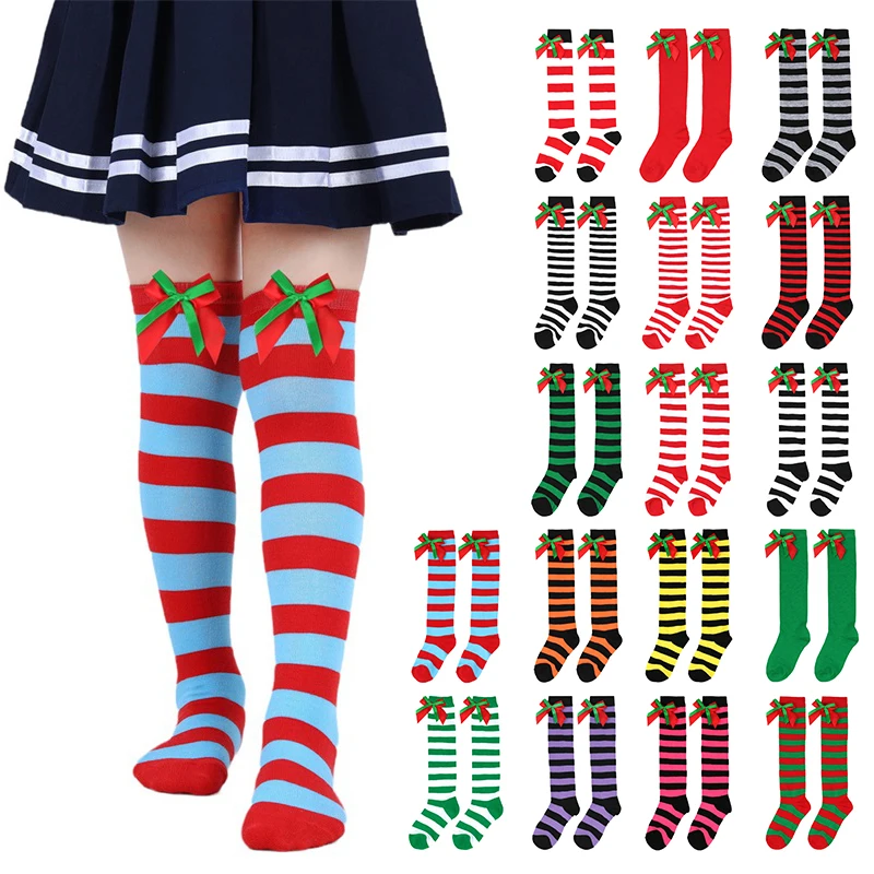 Kids Girls Christmas Sweet Bow Stockings Spring Autumn Knit Striped Princess Over Knee Socks for Party Wedding 17 Colors
Kids Girls Christmas Sweet Bow Stockings Spring Autumn Knit Striped Princess Over Knee Socks for Party Wedding 17 Colors
