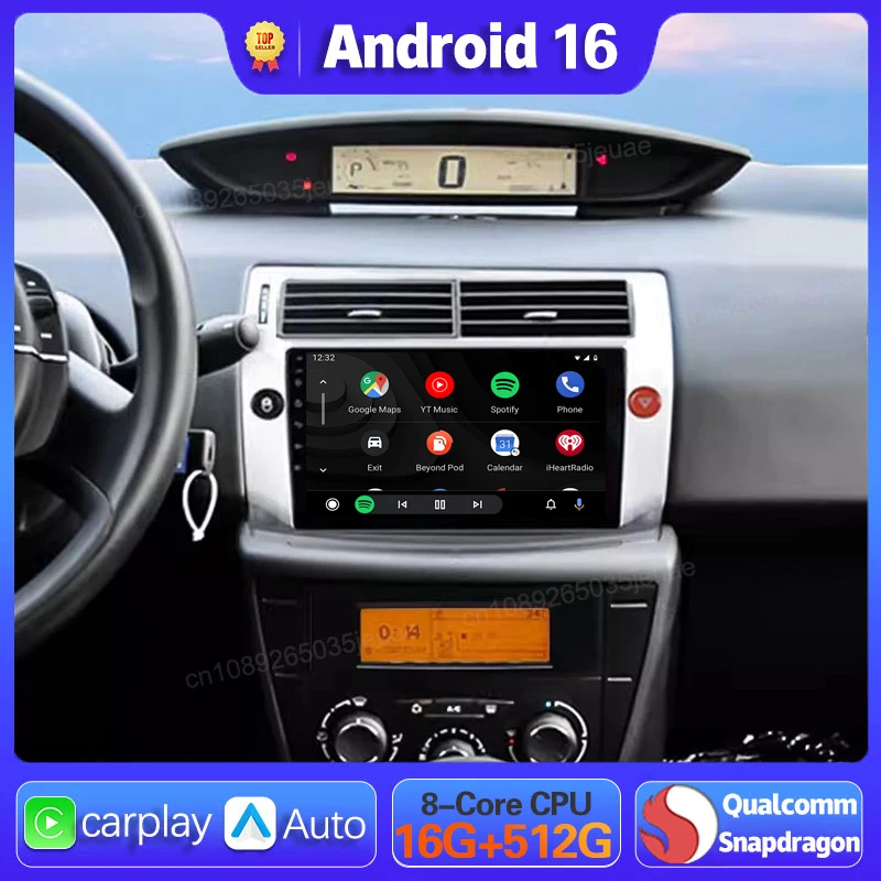 Android 16 Carplay Auto For Citroen C4 C-Triomphe C-Quatre 2006 2007 2008-2011 Car Radio GPS Multimedia Player 2Din Video Stereo
Android 16 Carplay Auto For Citroen C4 C-Triomphe C-Quatre 2006 2007 2008-2011 Car Radio GPS Multimedia Player 2Din Video Stereo