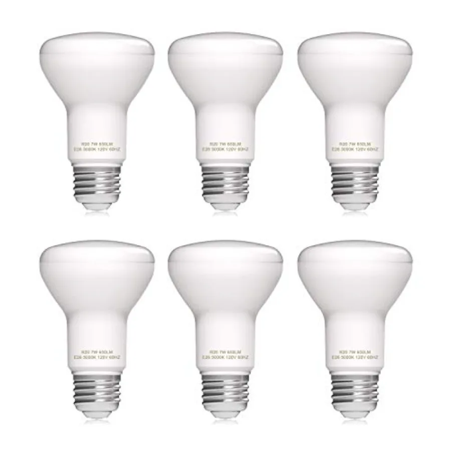 Dimmable R20/BR20 LED Flood Light Bulb, 7W, 50W Equivalent, 5000K Daylight White, 600lm Each, Energy Saving Lamp for Office/Hom
Dimmable R20/BR20 LED Flood Light Bulb, 7W, 50W Equivalent, 5000K Daylight White, 600lm Each, Energy Saving Lamp for Office/Hom