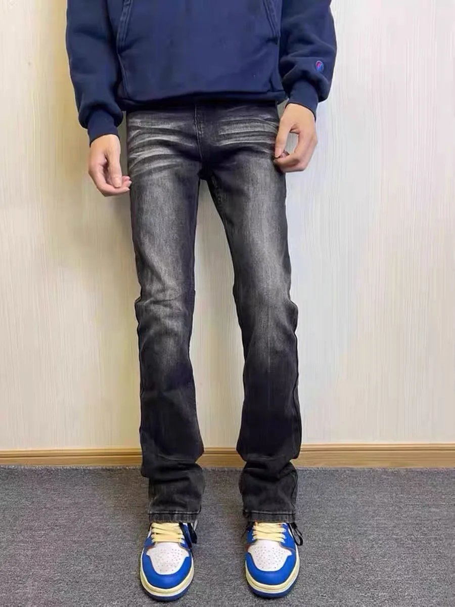 American High Street Vibe Heavyweight Washed Black Grey Vintage Flared Jeans Women's Slim Fit Denim Pants High Waist Zipper C...
American High Street Vibe Heavyweight Washed Black Grey Vintage Flared Jeans Women's Slim Fit Denim Pants High Waist Zipper C...