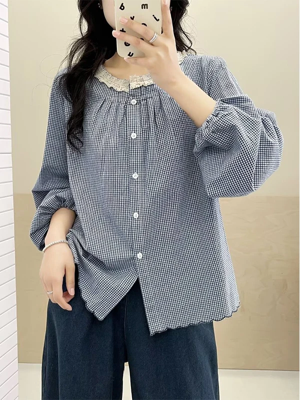 Корейская женская блузка с длинным рукавом, весенне-осенняя, в клетку, с кружевной отделкой, уникальный дизайн, универсальный топ для повседневной носки
Корейская женская блузка с длинным рукавом, весенне-осенняя, в клетку, с кружевной отделкой, уникальный дизайн, универсальный топ для повседневной носки