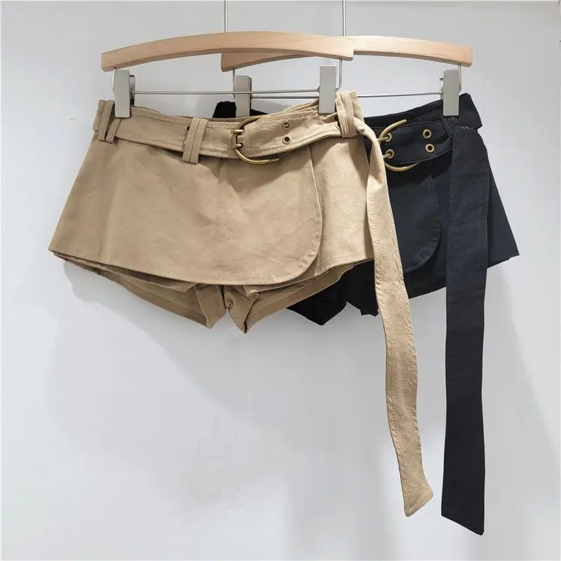 Ретро металлический дизайн с широким поясом и низкой талией, юбка цвета хаки, анти-легкая короткая юбка со словом А для женщин
Ретро металлический дизайн с широким поясом и низкой талией, юбка цвета хаки, анти-легкая короткая юбка со словом А для женщин