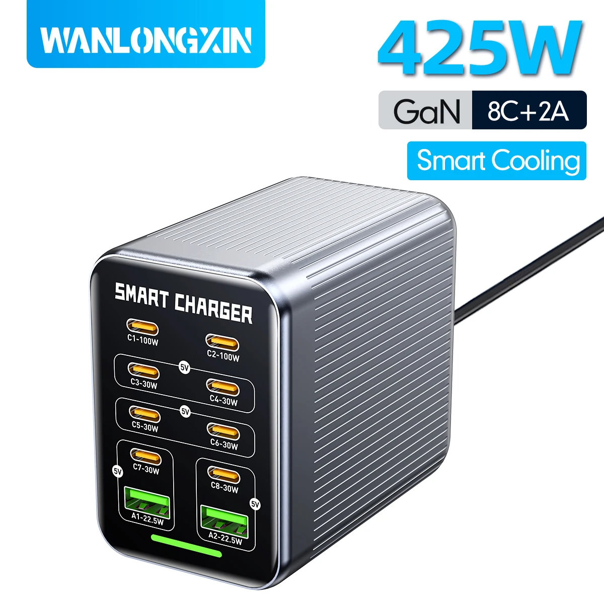 Зарядное устройство GaN мощностью 425 Вт, USB Type C, 10 портов, PPS PD, 100 Вт, настольная станция быстрой зарядки для iPhone 17 16 15, iPad, MacBook, планшетов, ноутбуков
Зарядное устройство GaN мощностью 425 Вт, USB Type C, 10 портов, PPS PD, 100 Вт, настольная станция быстрой зарядки для iPhone 17 16 15, iPad, MacBook, планшетов, ноутбуков