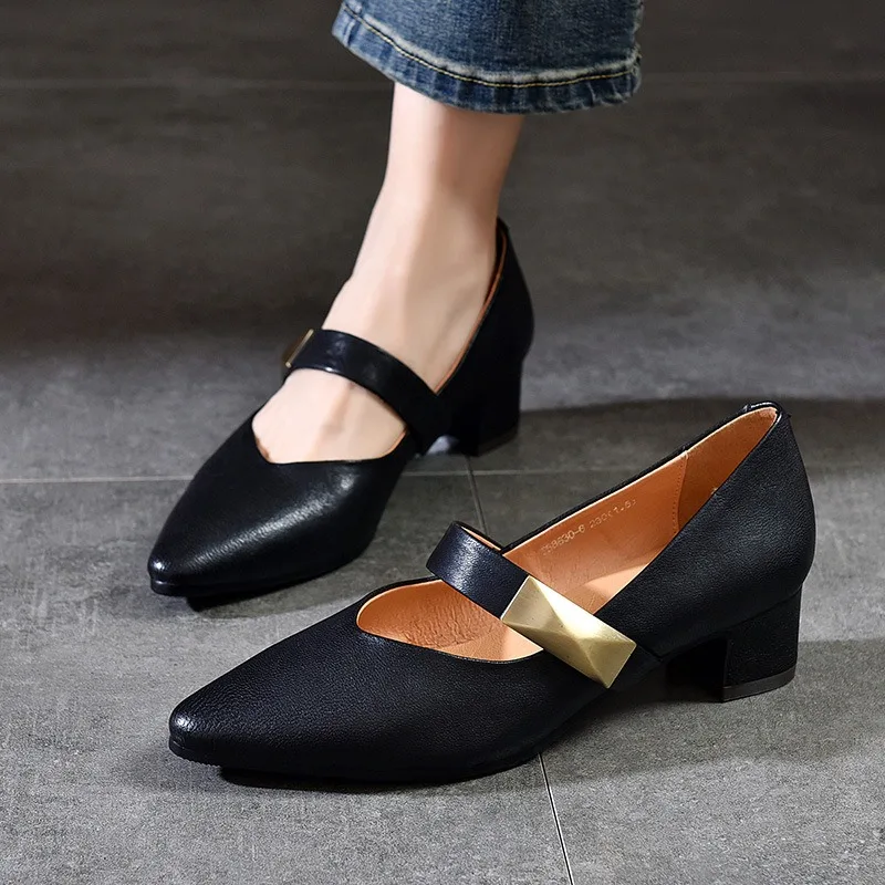 Birkuir Retro Pointed Toe Pumps For Women Genuine Leather Handmade Thick Heel Luxury Loafers Slip On Dress Pumps For Ladies
Birkuir Retro Pointed Toe Pumps For Women Genuine Leather Handmade Thick Heel Luxury Loafers Slip On Dress Pumps For Ladies