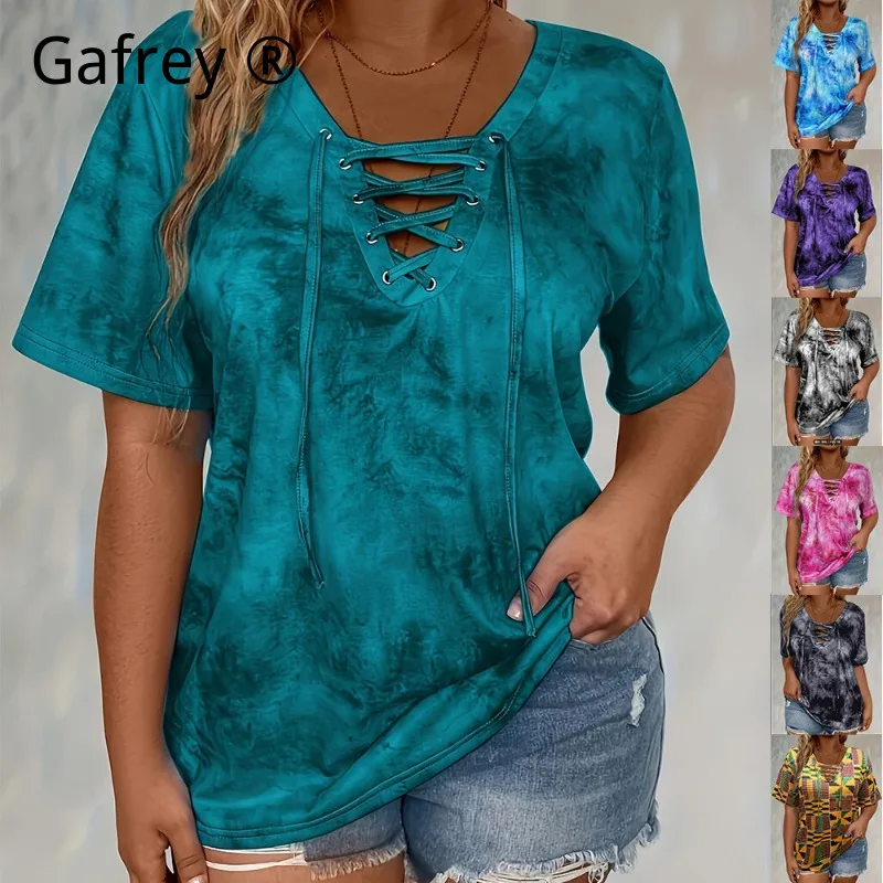 Plus Size 5XL Women Tie Dye Print Short Sleeve T Shirt Polyester Knitted Fabric Elegant Casual Tops Tee
Plus Size 5XL Women Tie Dye Print Short Sleeve T Shirt Polyester Knitted Fabric Elegant Casual Tops Tee